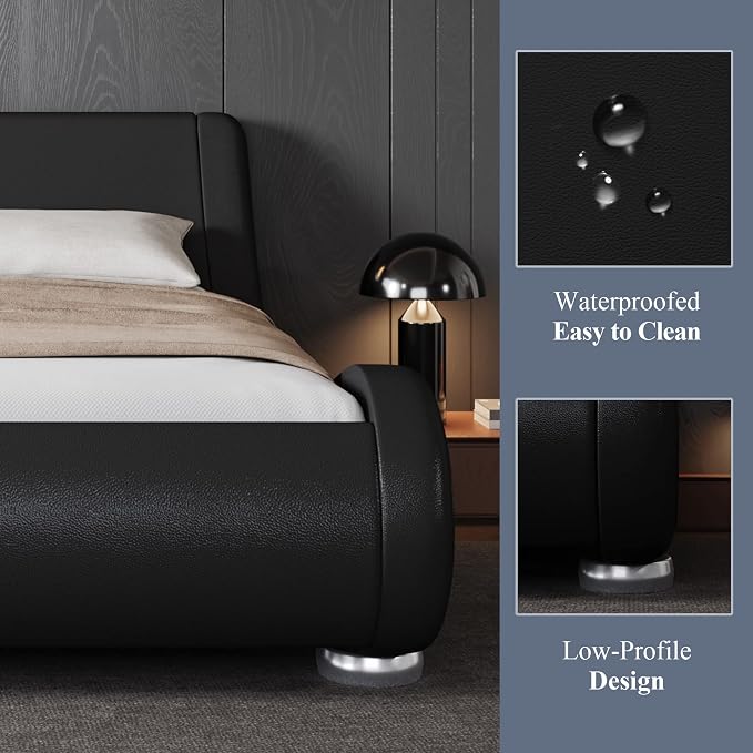 Allewie King Size Upholstered Platform Bed Frame - Image 5