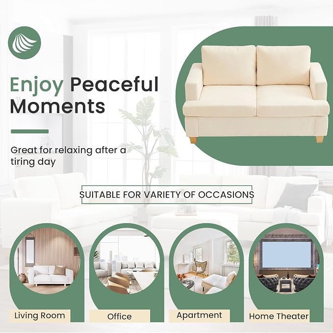 YOUDENOVA Sofa, 63” Comfy Loveseat Sofa Couch - Image 5