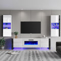 AMERLIFE 3 Piece Modern Wall Unit Entertainment Center Set, High Gloss 70" by AMERLIFE