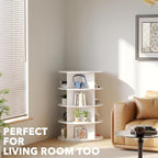 SpaceAid 4 Tier Rotating Shoe Rack Tower, Spinning Shoe Display Lazy Susan - Image 6