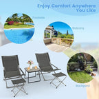 Giantex 5-Piece Patio Bistro Set, Folding Lounge Chairs - Image 4
