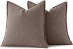 MIULEE Decorative Linen Pillow Covers 20x20 Inch Malt Ball | Boho Farmhouse​ - Image 6