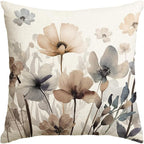 AVOIN colorlife Poppy Flowers Chinoiserie Fall Throw Pillow Cover, 18 x 18 Inch by AVOINcolorlife