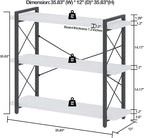 HCHQHS Bookshelf, 3-Tier Industrial Bookcase, Open Book Shelf, Freestanding - Image 2