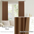 Cappuccino Brown Mocha Curtains 40x96 Inches Long 2 Panels Set, Pinch Pleated - Image 6