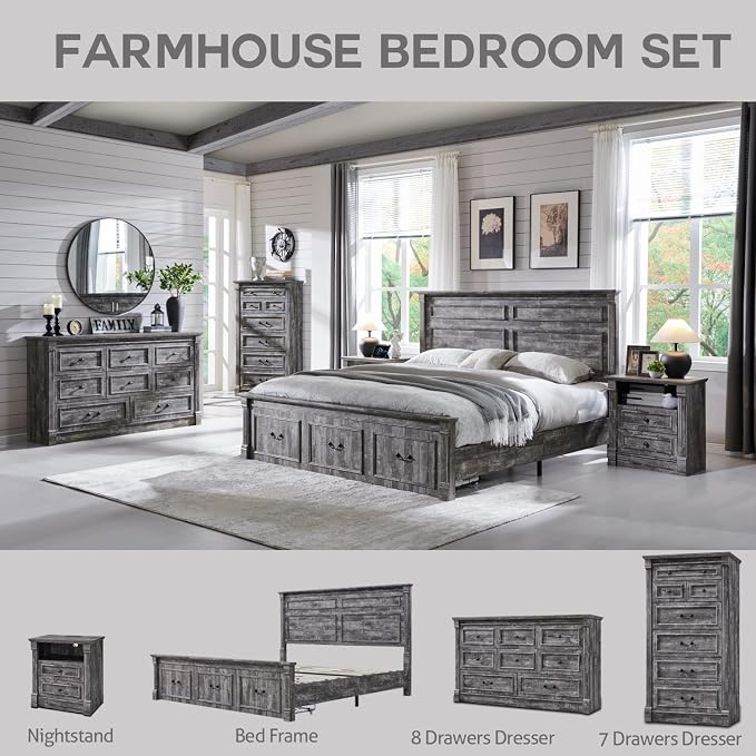 Aitjunz Farmhouse King Size Bed Frame - Image 6