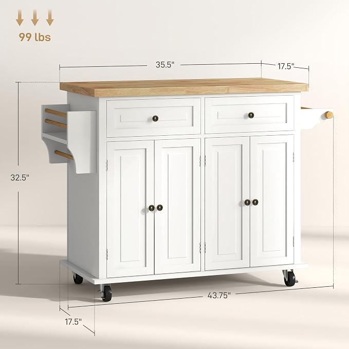 HOMCOM Kitchen Island Cart - Image 7