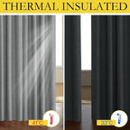 NICETOWN 100% Blackout Linen Texture Curtains 80 inches Long, Dove Grey - Image 3