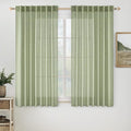 MIULEE Sage Green Linen Curtains 52x45 Inch 2 Panels by MIULEE