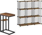 HOOBRO Foldable End Table, C Shaped Side Table by HOOBRO