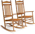 VINGLI Wooden Rocking Chair Outdoor Set of 2, Patio Rockers by VINGLI
