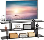 Bamboo TV Stand for TVs up to 65", 3 Tier Accent Entertainment Center - Image 9