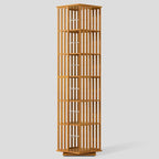 YOWOS Rotating Bookshelf Tower, 360° Display Spinning Bookcase, Bamboo by YOWOS