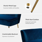 HULALA Home 3 Piece Velvet Living Room Furniture Set, Modern Comfy Upholstered - Image 5