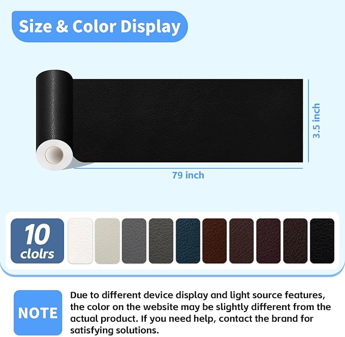 Kangshoon Leather Repair Patches, Self-Adhesive Leather Repair Tape, Stretch - Image 2