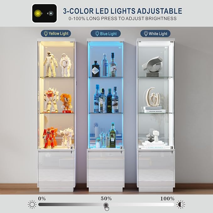 HNEBC Corner Glass Display Cabinet - Image 4