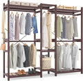 Homykic Bamboo Closet System Clothes Rack, Large Freestanding Garment Rack by Homykic
