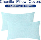 CaliTime Decorative Throw Pillow Covers 26 X 16 Inches Light Blue Grey | Pack - Image 6