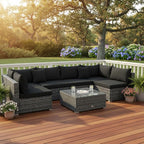 Tangkula 7 Pieces Patio Rattan Furniture Set, Patiojoy Outdoor Conversation Set - Image 3
