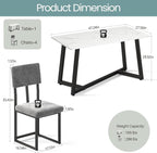 HUGROVE 5 Piece Dining Set, 47.24'' Faux Marble Dining Table Set - Image 5