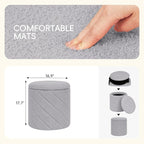 PINPLUS Ottoman with Stroage Round Boucle Ottoman and Tray Sherpa Removable - Image 3