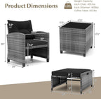 Tangkula 5 Pieces Patio Conversation Set, PE Wicker Rattan Outdoor Furniture Set - Image 4