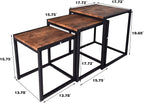 Nesting Table Set of 3 Side Tables, Modern Coffee Table Stacking End Table - Image 3