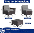 Outdoor Patio Furniture Set, 12 Pieces Outdoor Sectional Furniture High - Image 2