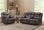 EBELLO Manual Recliner Sofa Set, Faux Leather Reclining Living Room Furniture by EBELLO