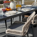 PURPLE LEAF Patio Dining Chair Set 2 Pieces Aluminum Modern Furniture Seating - Image 8