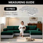 UNBBRRL 10 Pieces Stretch Sofa Cushion Covers - Image 2