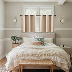 MIULEE Blackout Curtains for Bedroom 2 Panels 40 x 36 Inch Long Beige | Thermal - Image 7