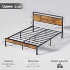 Z-hom Easy Assembly Sturdy Metal Platform Bed, Queen Size Bed Frame - Image 2