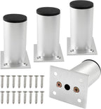 Set of 4 Aluminum Alloy Furniture Legs 3 Inch Height, 1.5 Inch Diameter by Kyuionty