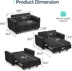 LINSY Sleeper Sofa Bed, Small 3 in 1 Convertible Loveseat Sleeper Couch - Image 2