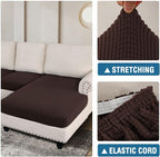 H.VERSAILTEX Sectional Couch Covers 3 Pieces Sofa Seat Cushion Covers L Shape - Image 6