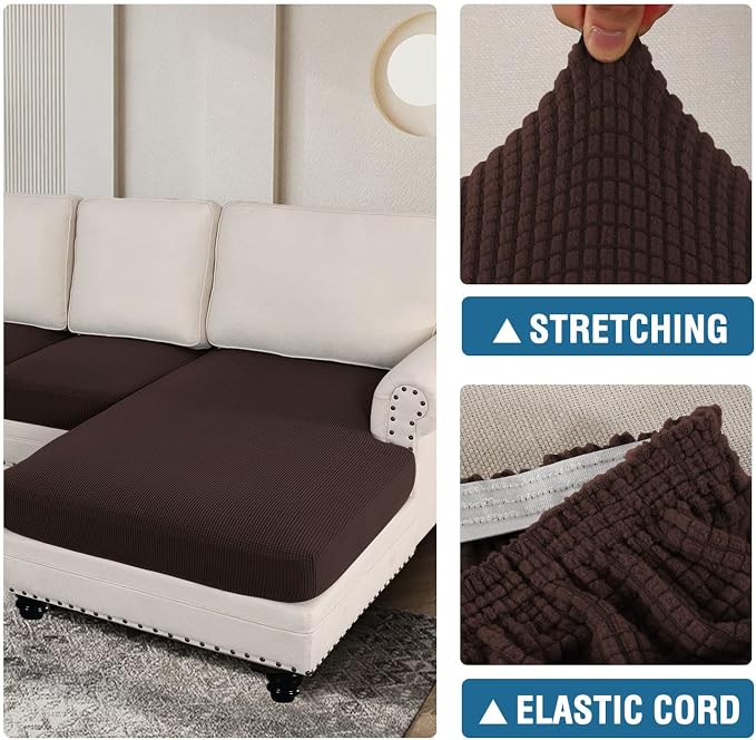 H.VERSAILTEX Sectional Couch Covers 4 Pieces Sofa Seat Cushion Covers L Shape - Image 7
