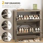 YOMILUVE Shoe Cabinet Storage for Entryway, Fluted Shoe Cabinet - Image 4