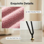 Vanity Stool Chair, Faux Teddy Fur Ottoman Foot Stool - Image 3
