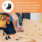 40 Pcs L Bracket Stainless Steel Corner Brace Sets, 90 Degree Right Angle - Image 7