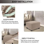 NeColorLife Stretch Ottoman Cover Square Oversized Soft Knitted Jacquard Thick - Image 5