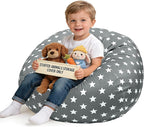 Lukeight Stuffed Animals Storage Bean Bag Chair Cover by Lukeight