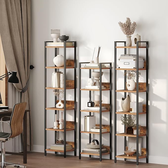 MAHANCRIS Bookshelf, 6-Tier Bookcase, Standing Book Shelf - Image 2