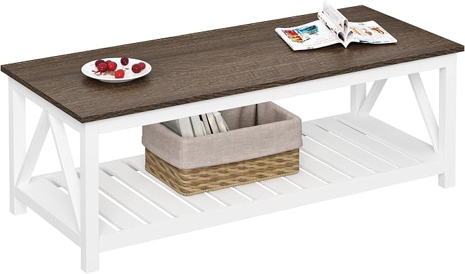ChooChoo Farmhouse Coffee Table, Rustic Vintage Living Room Table - Image 8