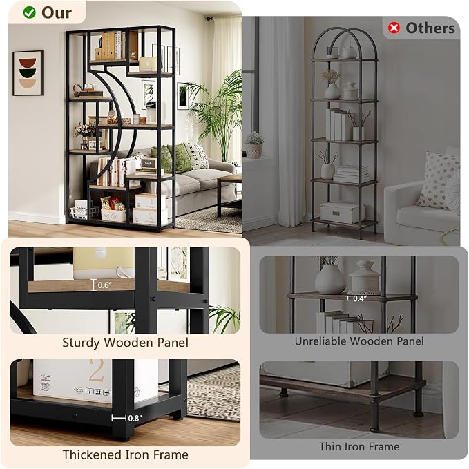LGHM Industrial 5-Tier Bookshelf - Image 8