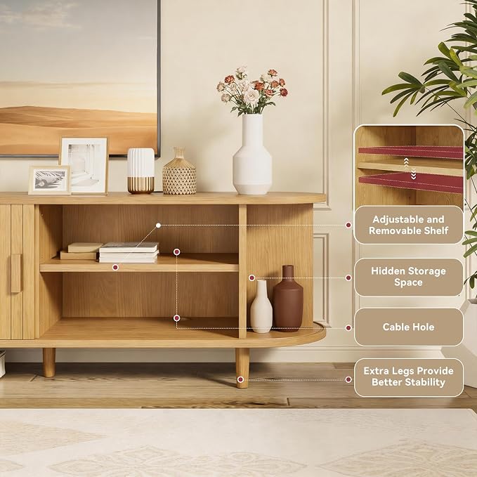 70" Mid Century Modern TV Stand - Image 6