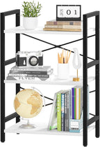 Yoobure Bookshelf Small Book Shelf, Solid Industrial 3 Tier Shelf Bookcase by Yoobure