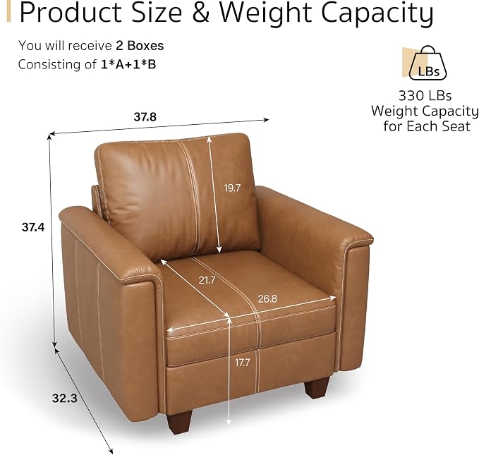 SITJOY Faux Leather Living Room Chair - Image 2