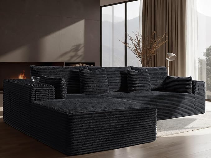 108" Oversized Cloud Sectional Couch, Comfort U Shaped Sofa by VYUXWO