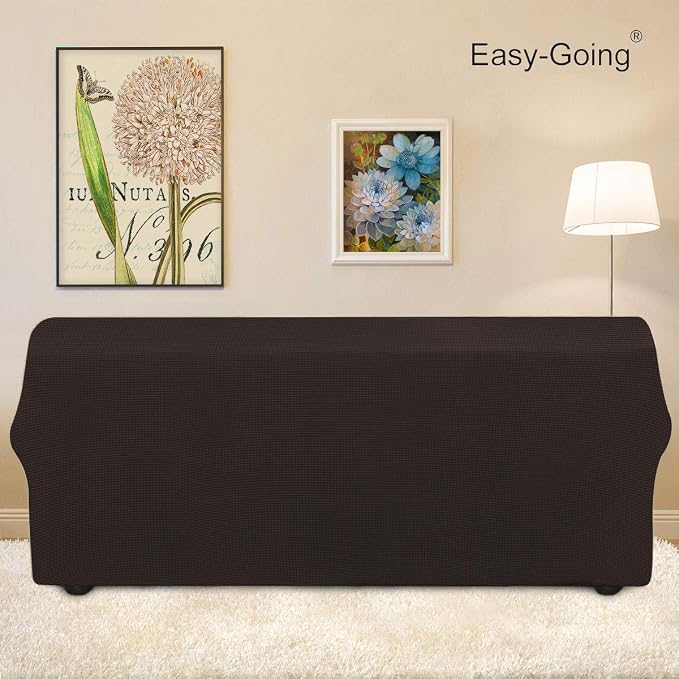 Easy-Going Stretch Oversized Sofa Couch Slipcover Washable Chocolate | 1-Piece - Image 4